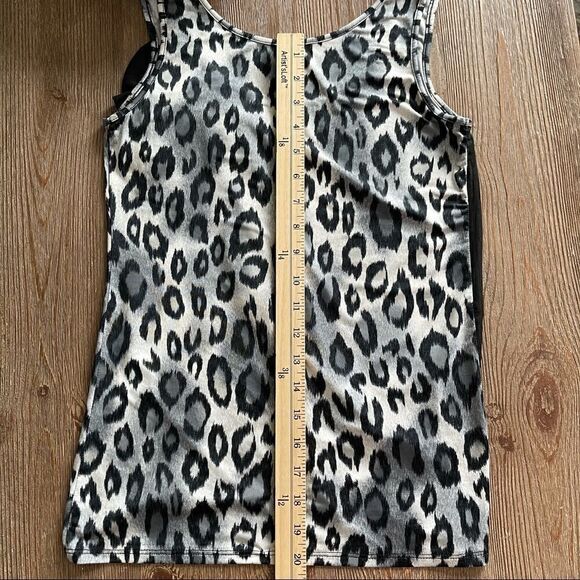 Event Leopard Chiffon Overlay Tank Top Sz Small - Picture 7 of 11